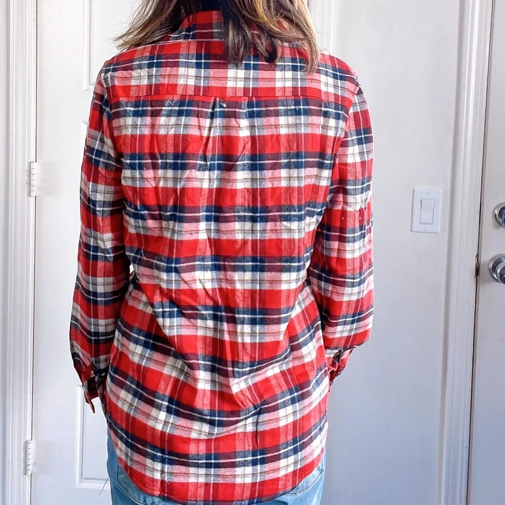 011 Cozy Plaid Sherpa Lined Button up Jacket Shacket - Picture 7 of 8